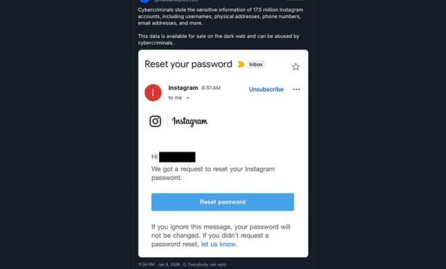 17,5 Juta Data Pengguna Instagram Tersebar! Apakah Akun Anda Aman? Cek di Sini